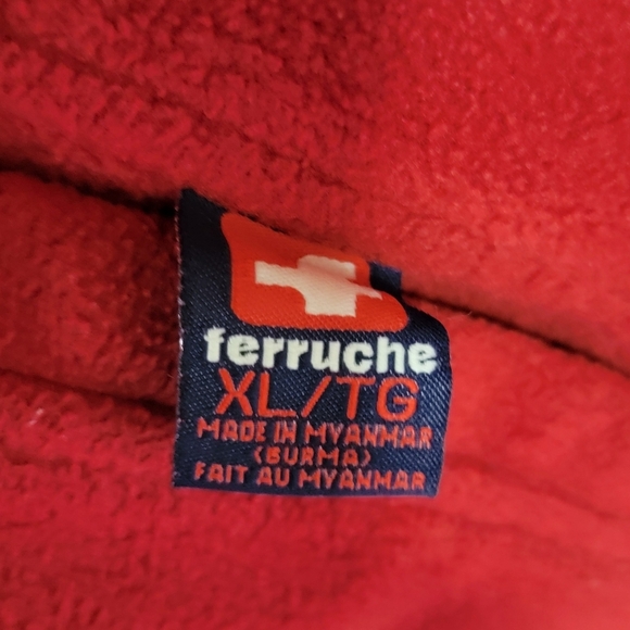 Vintage Ferruche | Reversible Red Fleece /Navy Nylon Full Zip Jacket Size XL - Picture 10 of 12